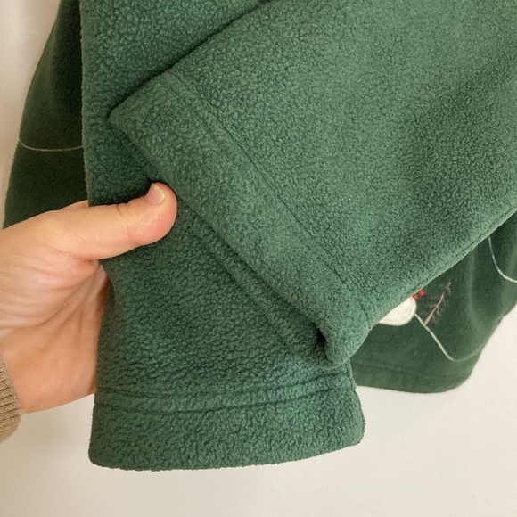 Northern Reflections Fleece Jacket Womens Large Green Christmas Cute Snowman - Picture 11 of 16